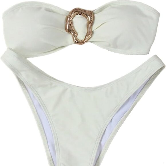 SHENHE Women's 2 Piece Strapless Swimsuits - Picture 1 of 5